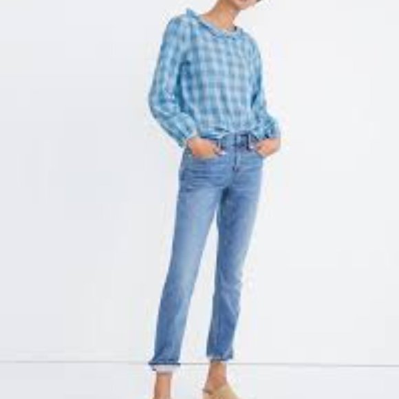 Madewell Tops - Madewell Colwell plaid Ruffle-Neck Top
